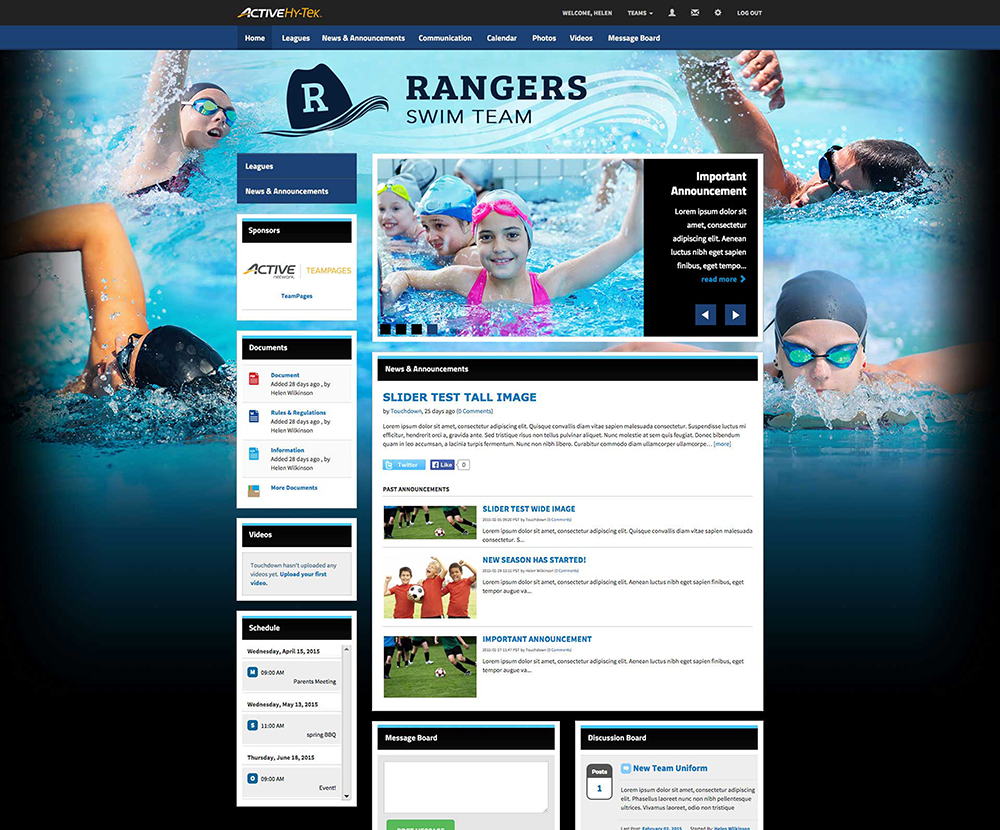 Swim Team Websites and Swimming Registration Websites